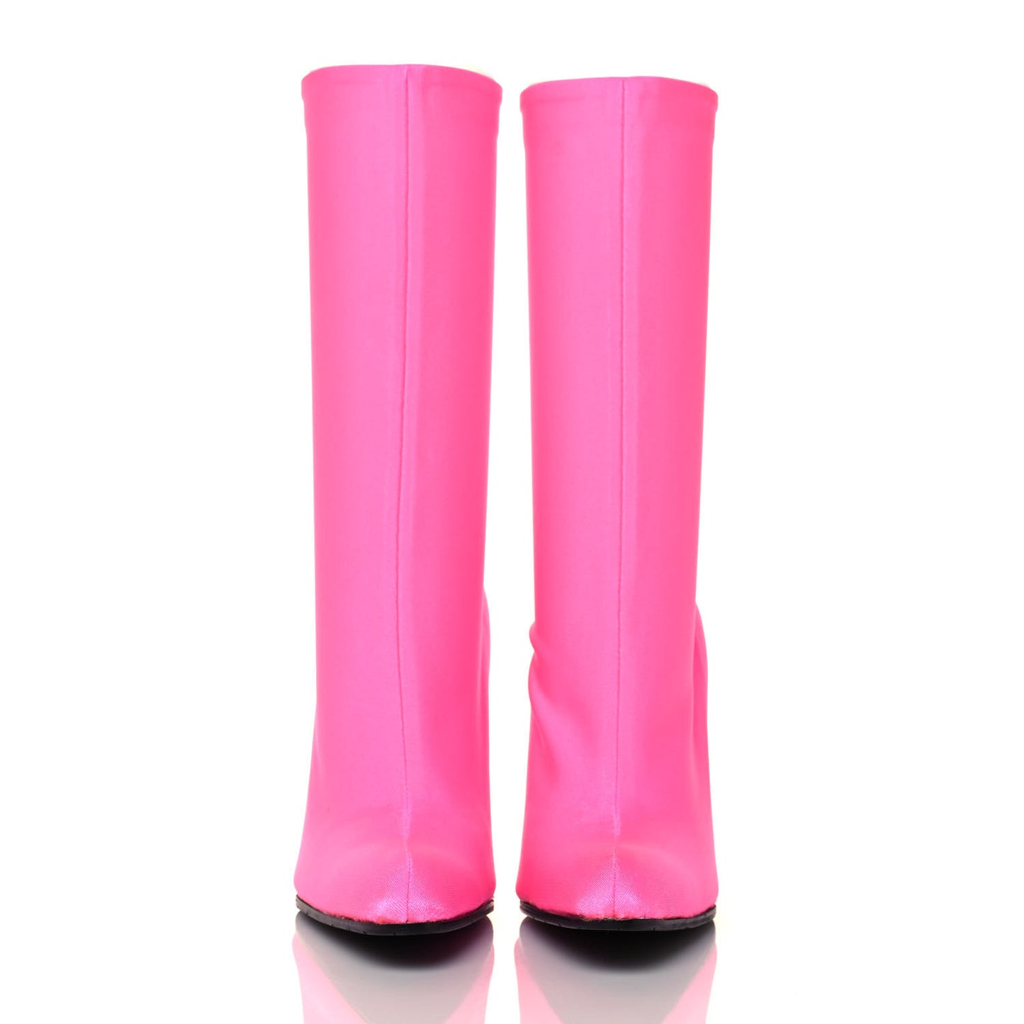 Jersey Crepe Round Toe Knife Booties 35.5 Dark Pink