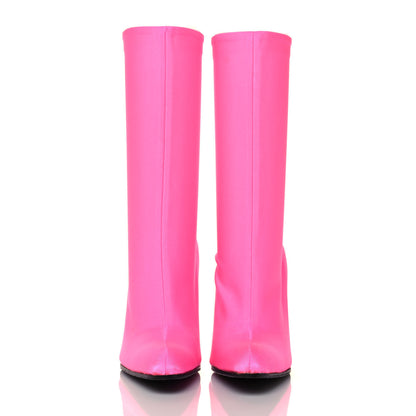 Balenciaga Jersey Crepe Round Toe Knife Booties 35.5 Dark Pink 2 of 9
