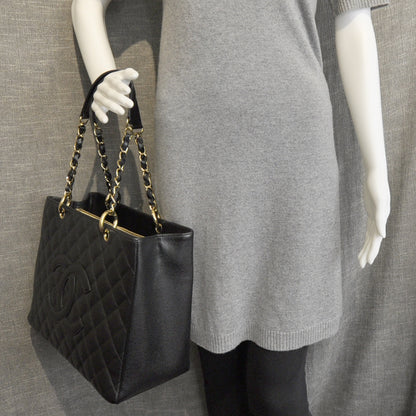 Chanel Caviar Quilted Grand Shopping Tote GST Black 3 of 10