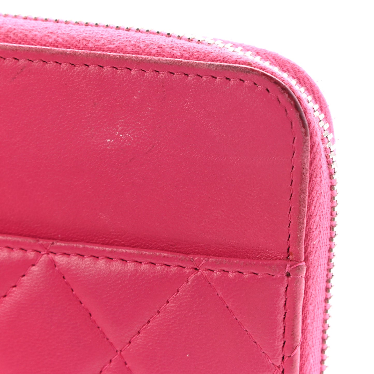 Lambskin Quilted Travel Case Pink