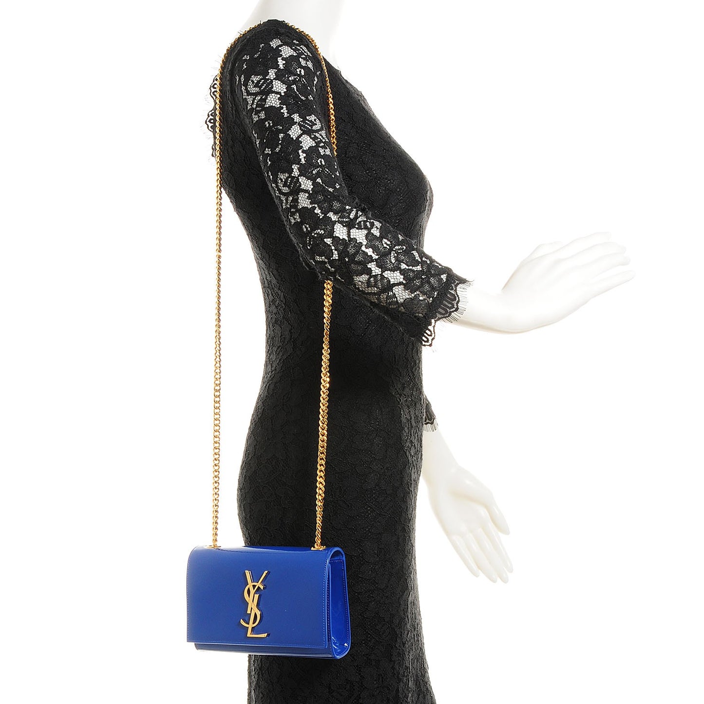 Patent Small Classic Monogram Satchel Royal Blue