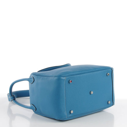 Hermes Taurillon Clemence Lindy 30 Blue Jean 4 of 19