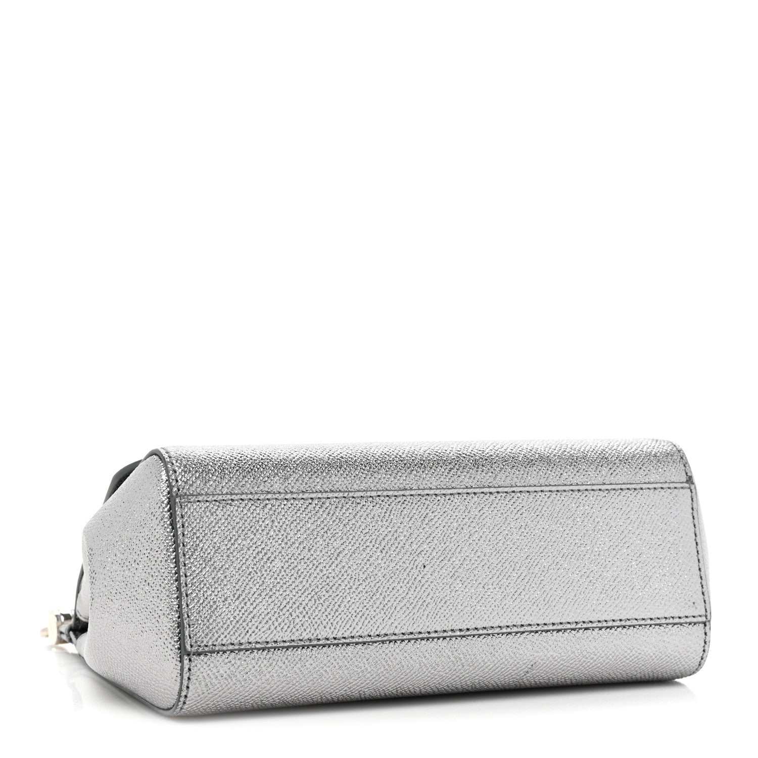 Dolce & Gabbana Metallic Dauphine Mini Miss Sicily Satchel Argento 5 of 11
