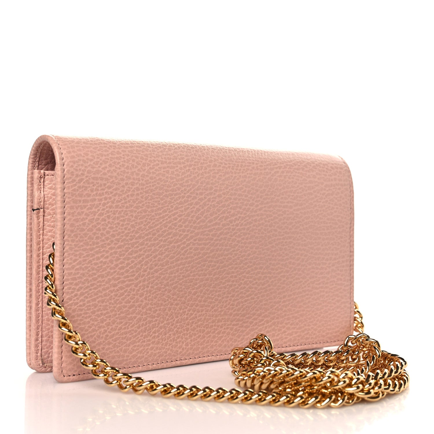 Gucci Dollar Calfskin Mini GG Marmont Chain Wallet Perfect Pink 3 of 9