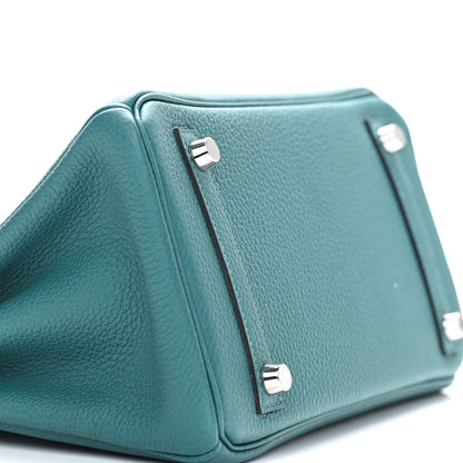 Hermes Togo Verso Birkin 25 Vert Bosphore Bleu Ocean 8 of 32