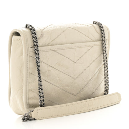 Saint Laurent Crinkled Calfskin Matelasse Monogram Niki Chain Wallet Crema Soft 3 of 15