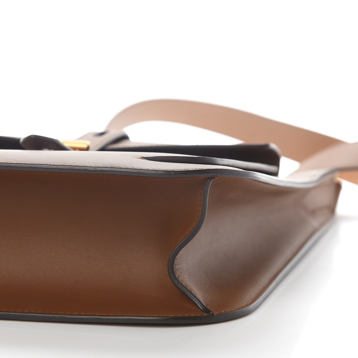 Calfskin T Twist Crossbody Bag Brown