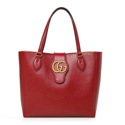 Gucci New Sakai Calfskin Lux Small Dahlia Tote New Cherry Red 3 of 8