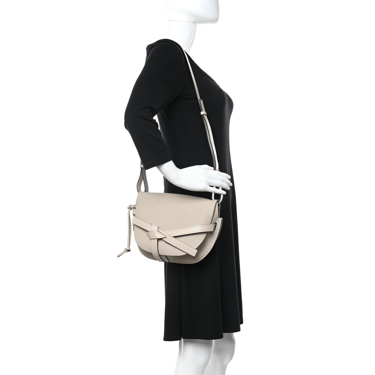 Loewe Grained Calfskin Small Gate Crossbody Bag Light Oat 2 of 10