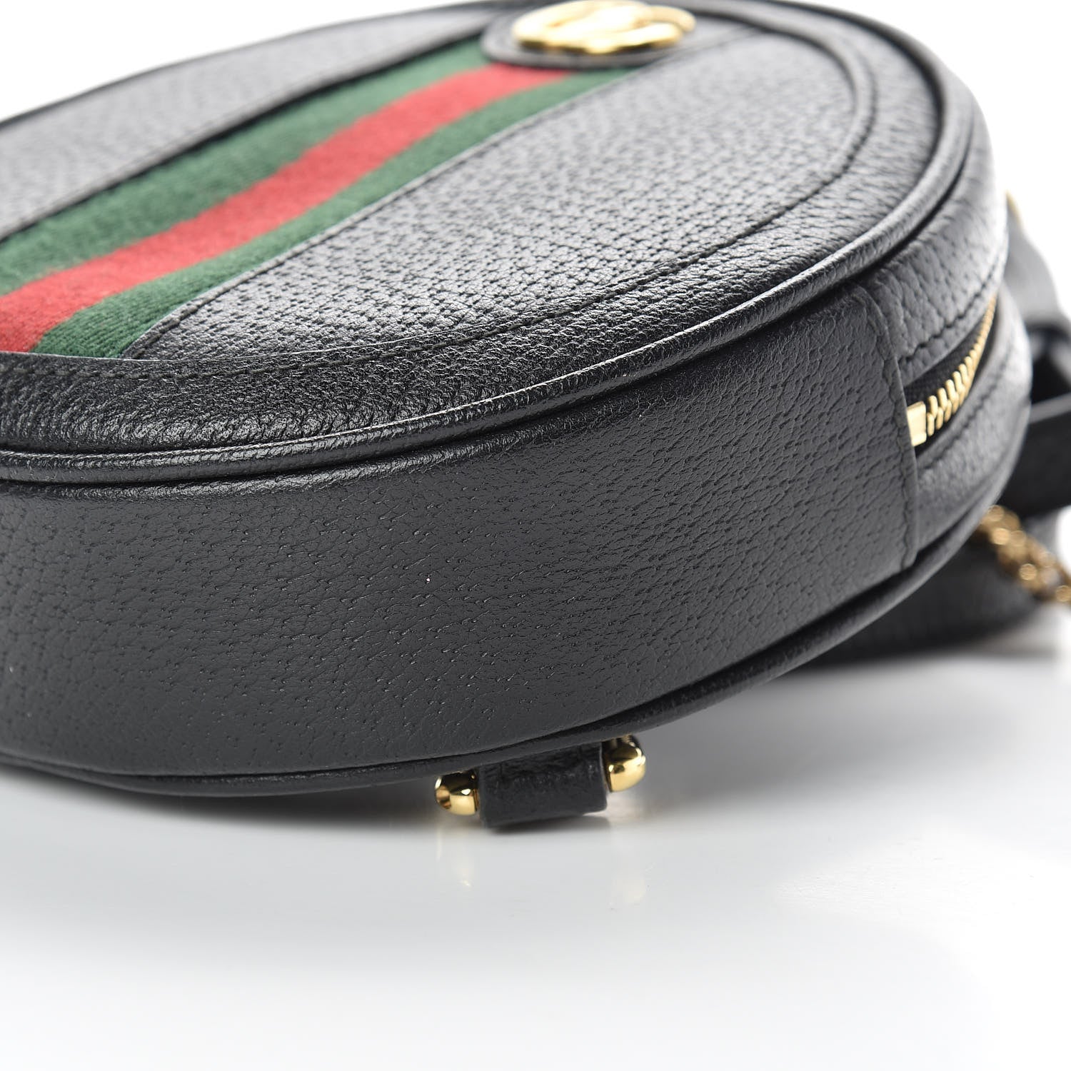Gucci Grained Calfskin Web Mini Ophidia Round Backpack Black 10 of 13