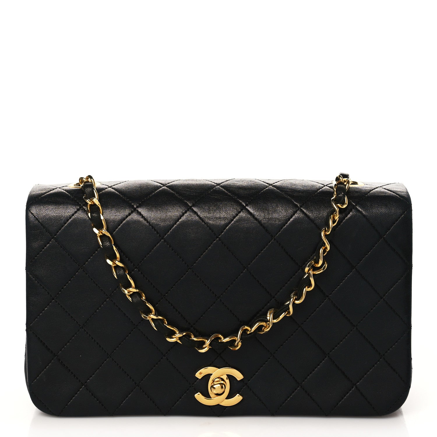 Chanel Lambskin Quilted Small Single Flap Bag Black 1 of 8