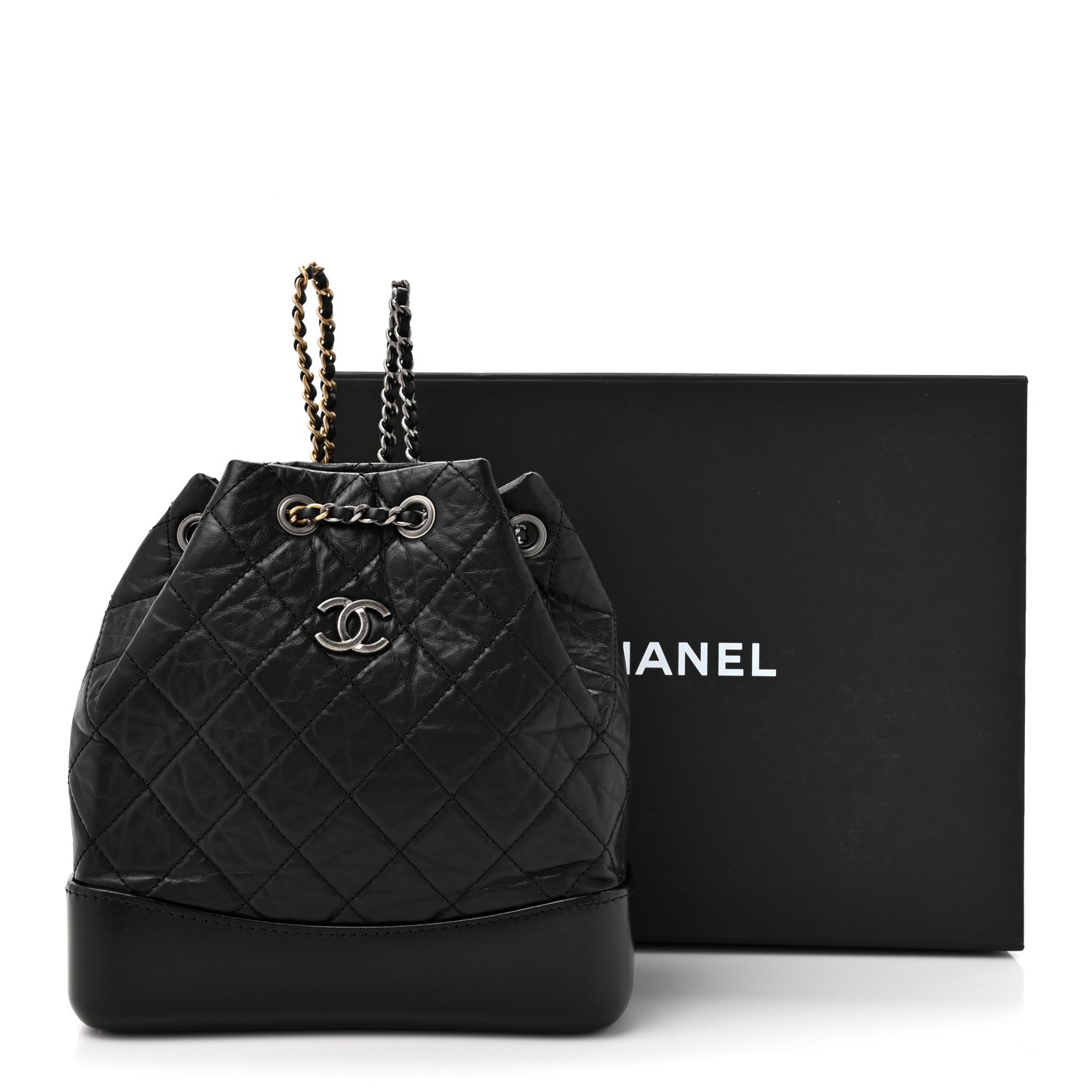 Chanel Aged Calfskin Quilted Small Gabrielle Backpack Black 11 of 11
