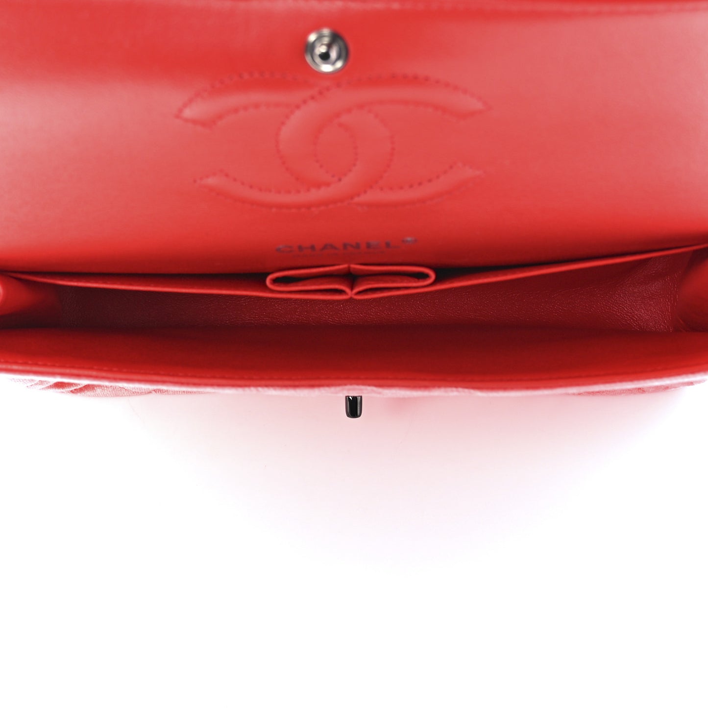 Velvet Quilted Medium Double Flap Coral