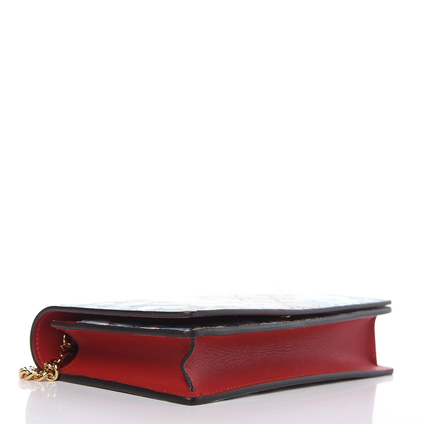 GG Supreme Monogram Blooms Chain Wallet Blue