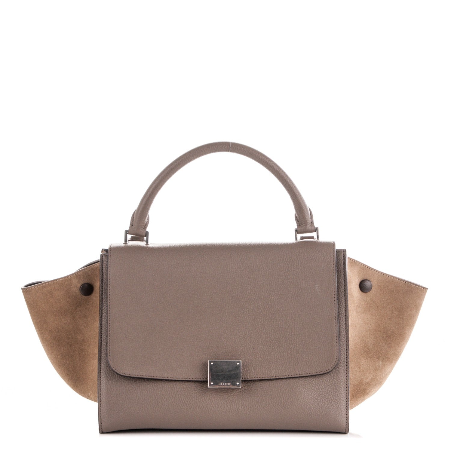 Celine Drummed Calfskin Suede Small Trapeze Dune 1 of 8