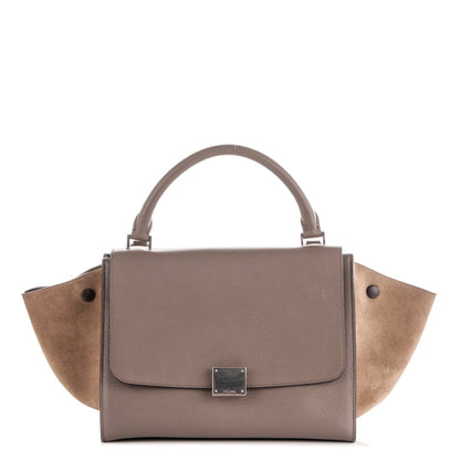 Celine Drummed Calfskin Suede Small Trapeze Dune 1 of 8
