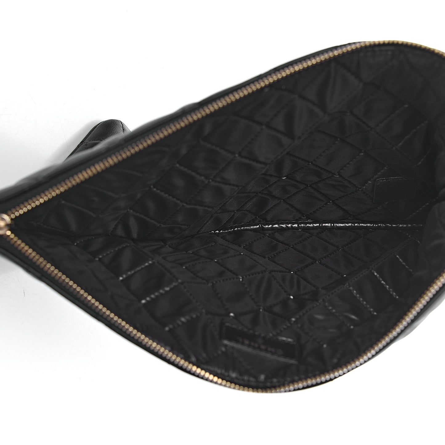 Lambskin Quilted Medium Casino Beauty CC Cosmetic Case Black
