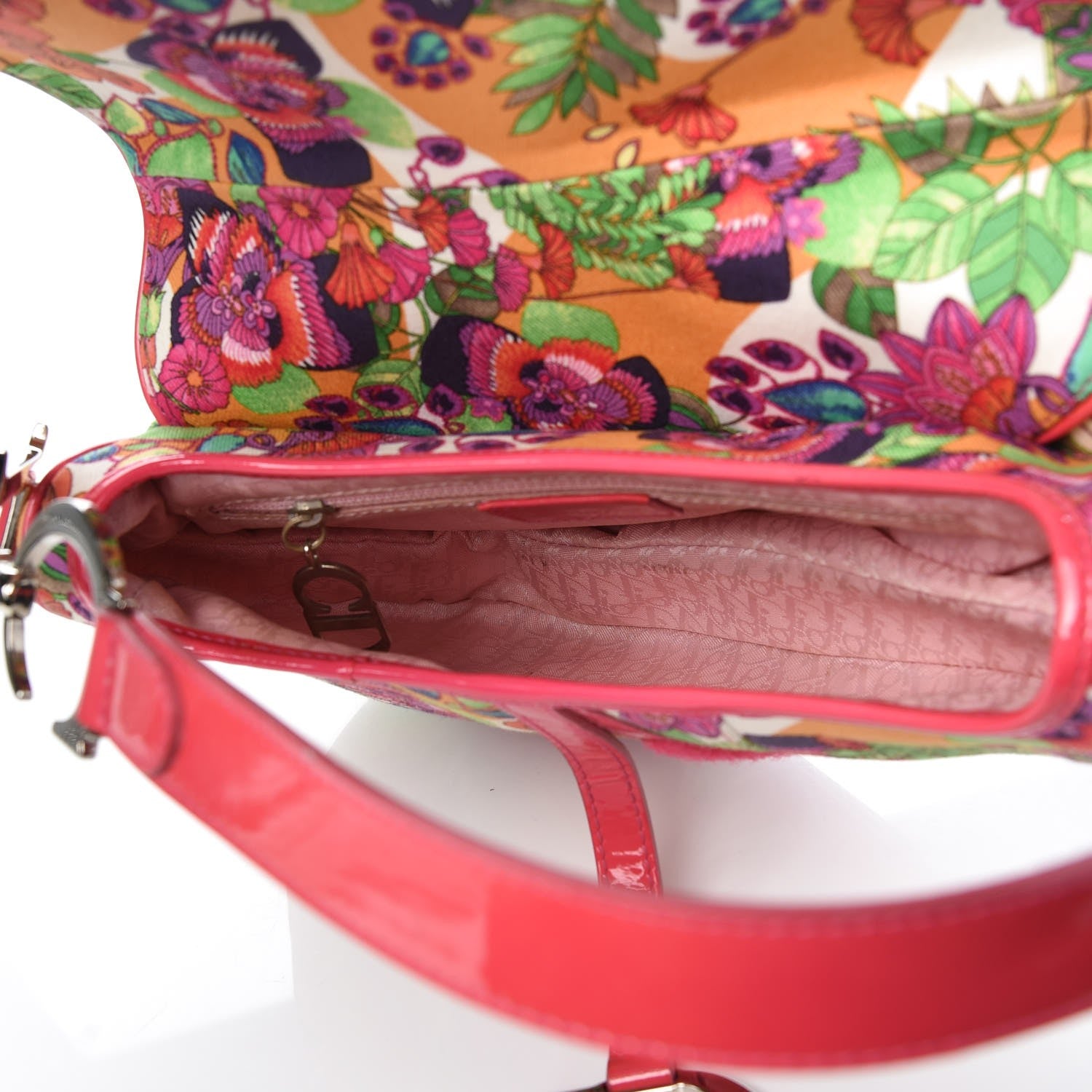 Christian Dior Canvas Floral Saddle Bag Multicolor 5 of 11