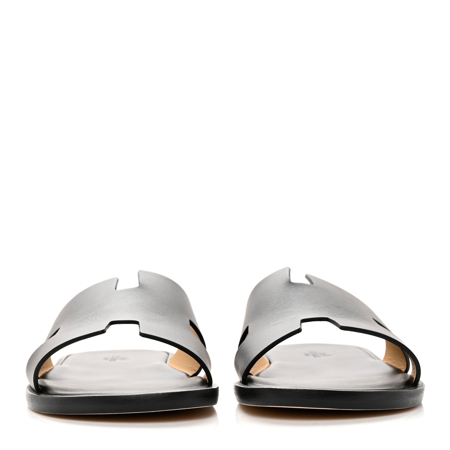 Hermes Calfskin Mens Izmir Sandals 41 Black 2 of 9