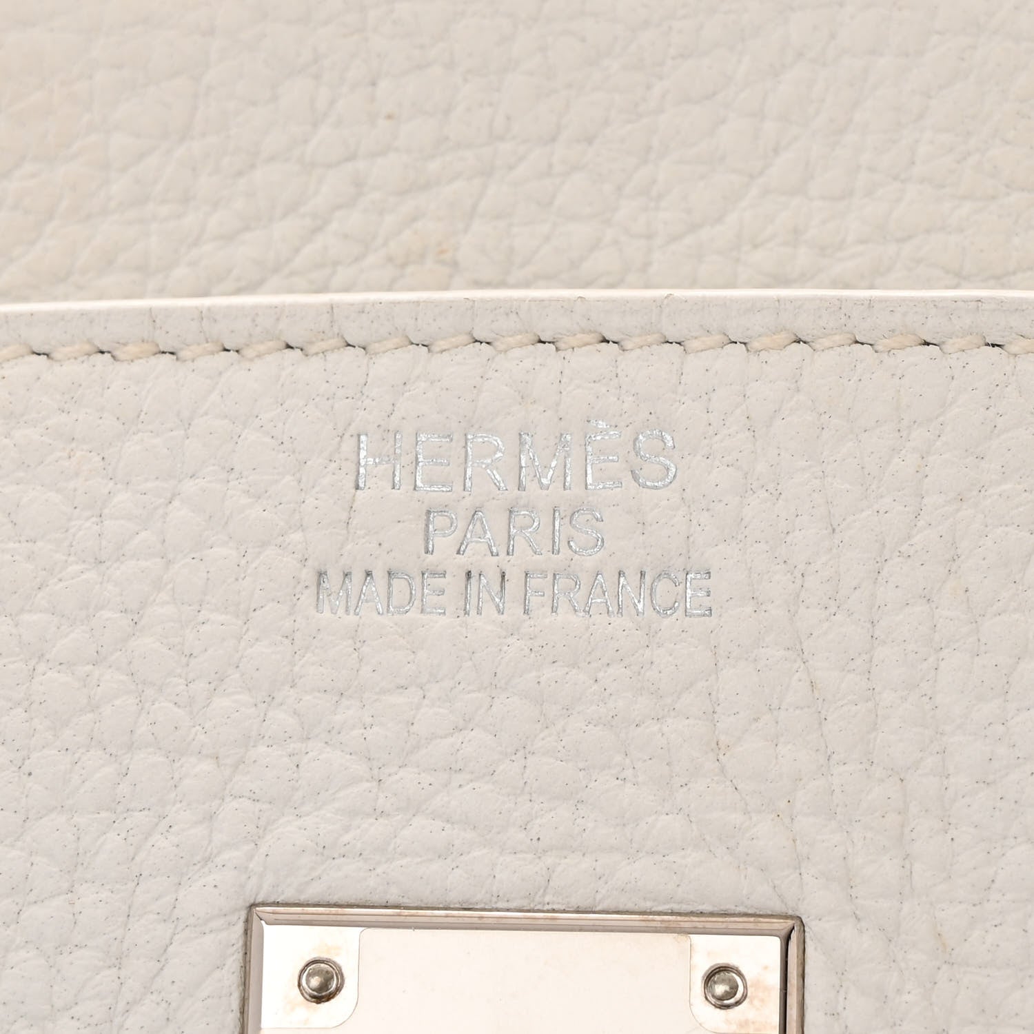 Hermes Taurillon Clemence Birkin 35 White 6 of 14