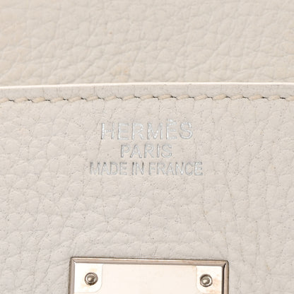 Hermes Taurillon Clemence Birkin 35 White 6 of 14
