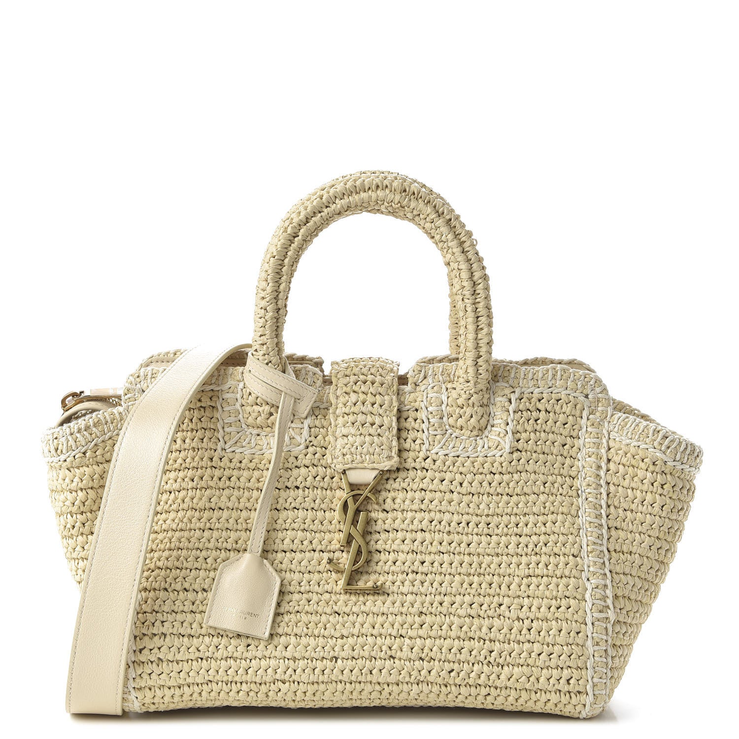 Saint Laurent Raffia Baby Monogram Downtown Cabas Naturale 1 of 10