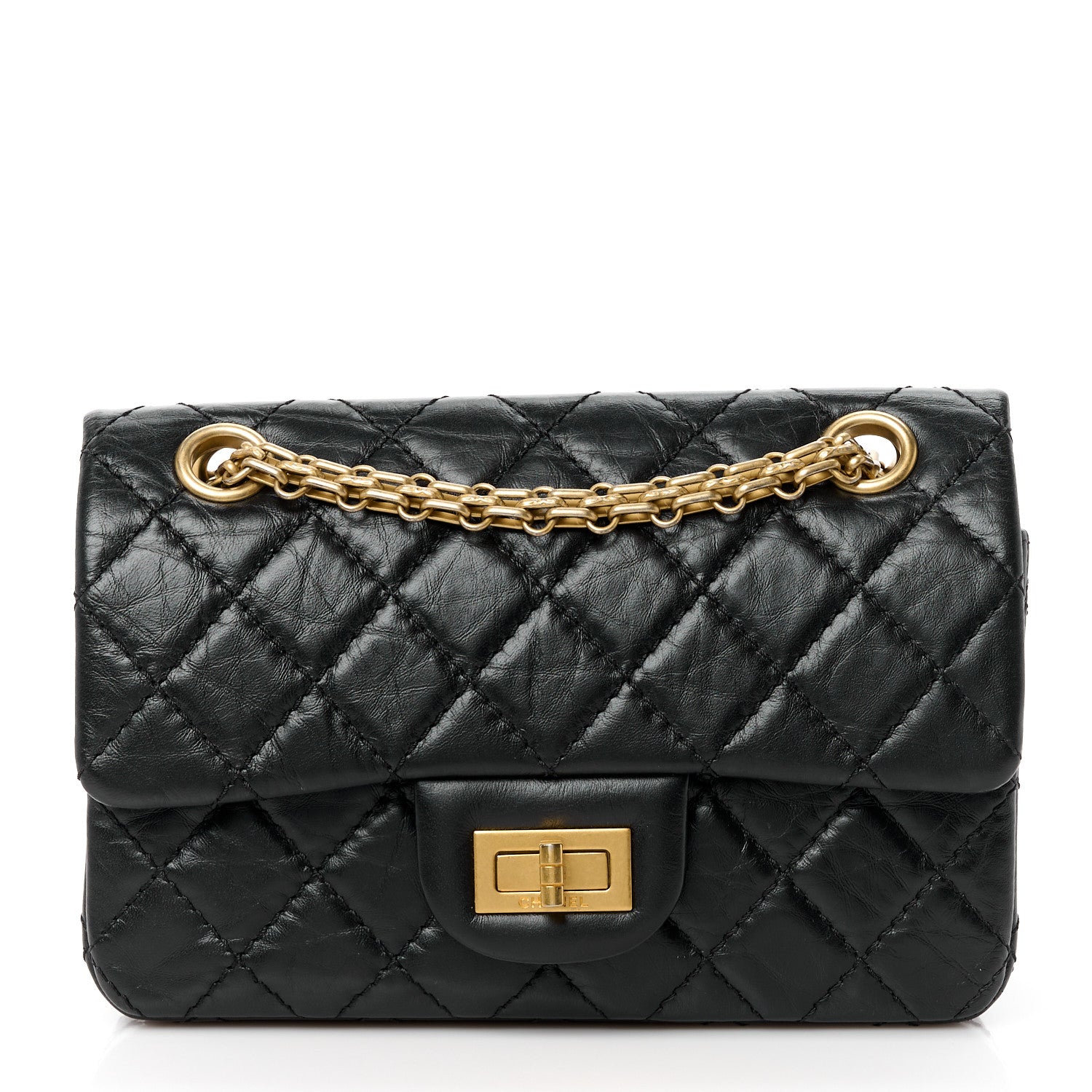 Chanel Aged Calfskin Quilted 2.55 Reissue Mini Flap Black 1 of 11