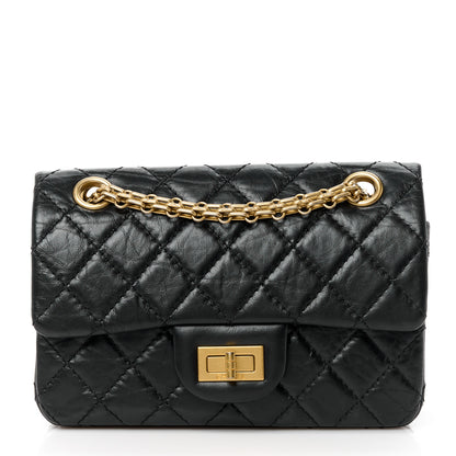 Chanel Aged Calfskin Quilted 2.55 Reissue Mini Flap Black 1 of 11