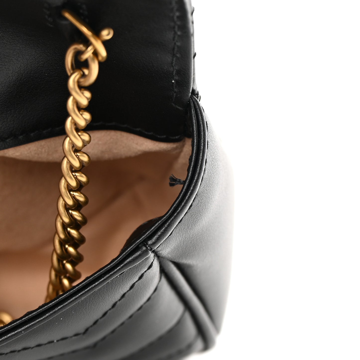 Calfskin Matelasse Super Mini GG Marmont Shoulder Bag Black