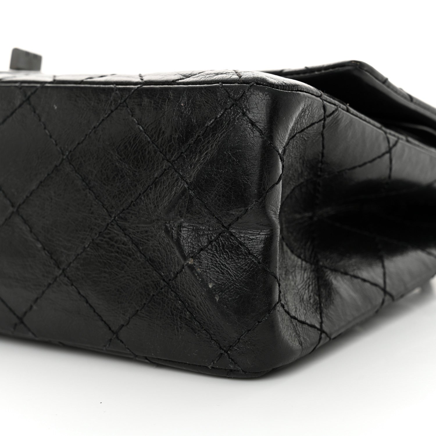 Chanel Glazed Aged Calfskin Quilted 2.55 Reissue 226 Flap So Black 11 of 11