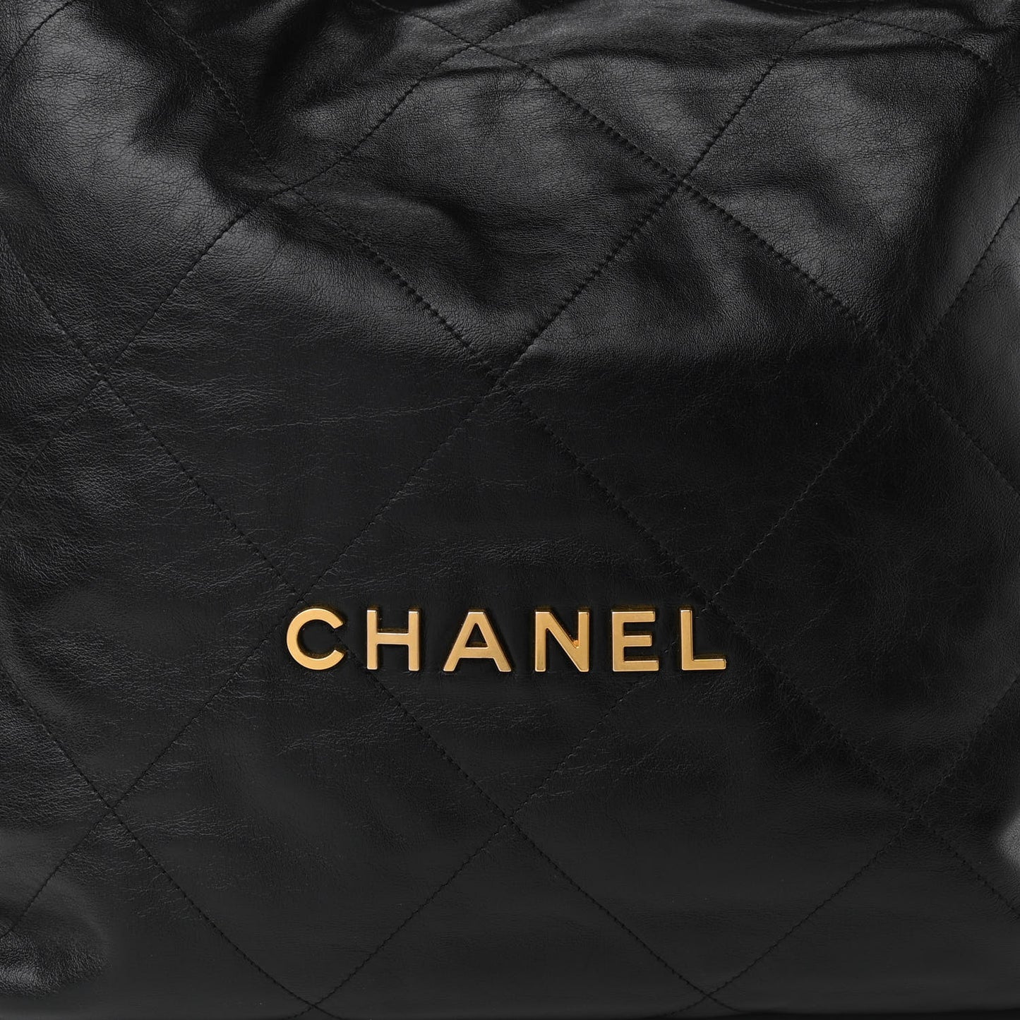 Calfskin Quilted Large Chanel 22 Black