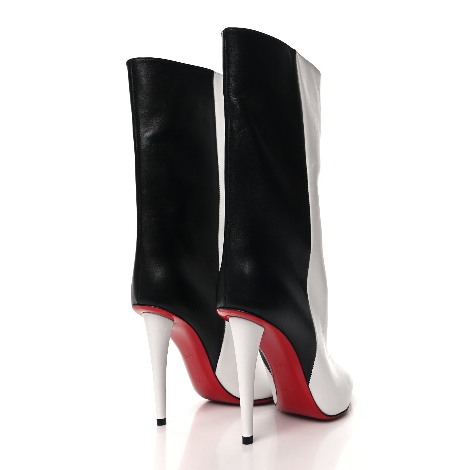 Christian Louboutin Calfskin Astrilarge 100 Booties 36.5 White Black 4 of 6