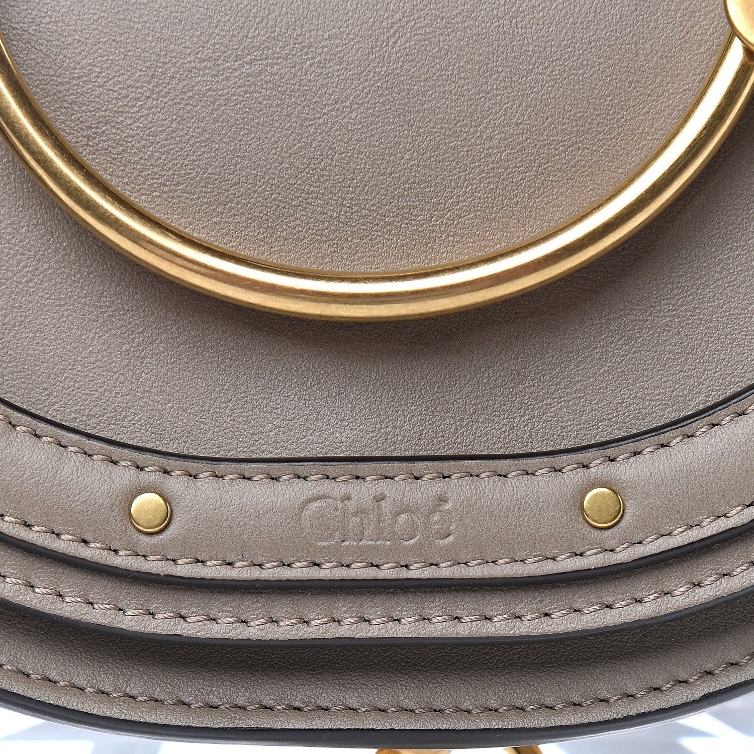 Chloe Calfskin Small Nile Bracelet Minaudiere Bag Motty Grey 8 of 8