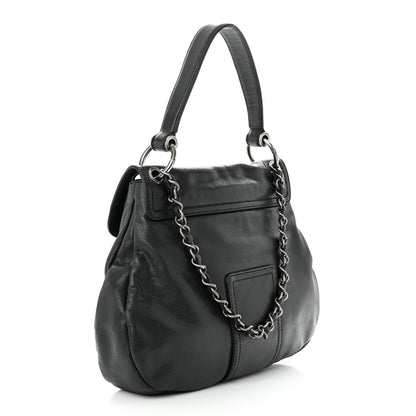 Chanel Glazed Caviar Coco Rider Flap Hobo Dark Grey 3 of 10