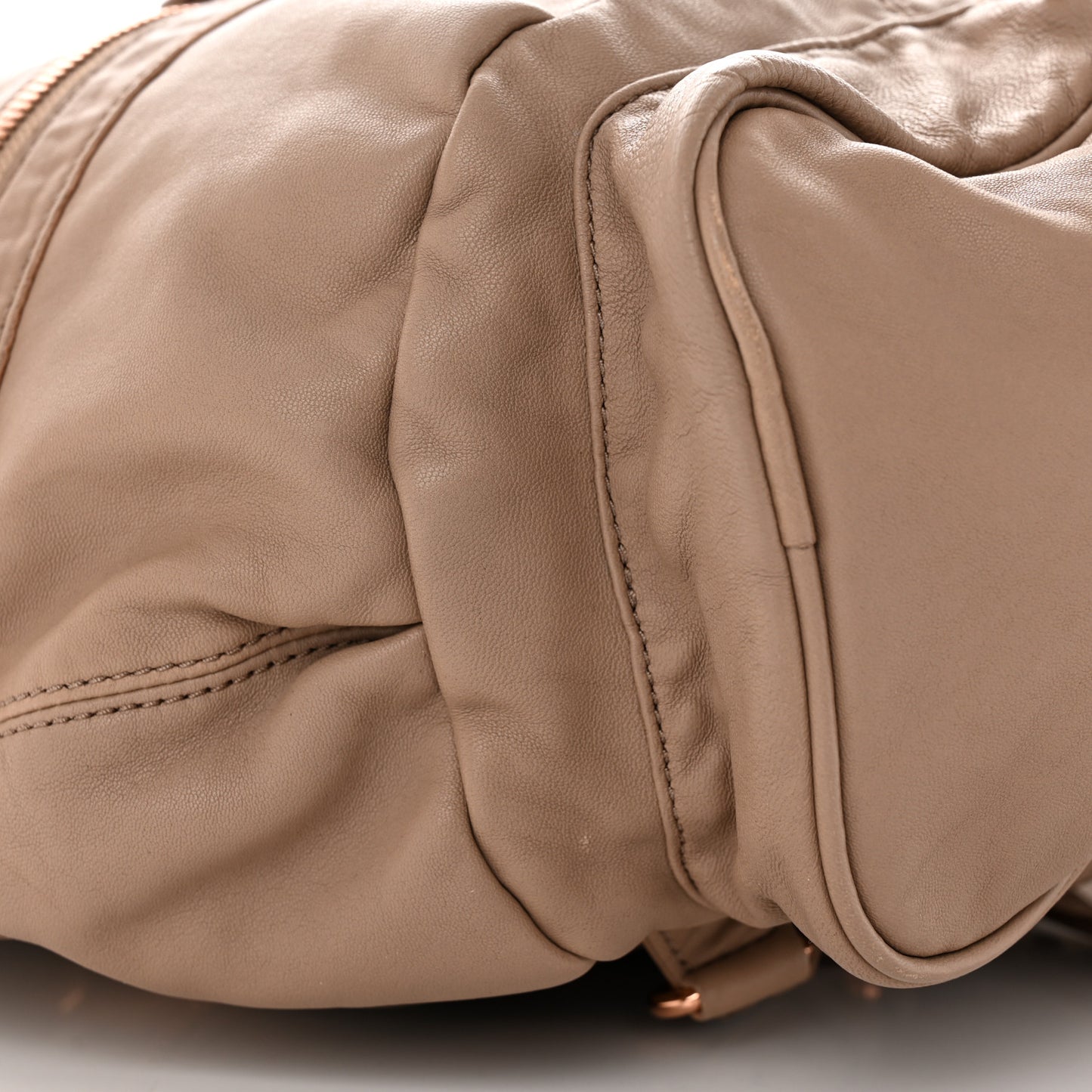 Lambskin Mini Marti Backpack Latte Rose Gold Hardware