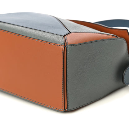 Loewe Calfskin Small Puzzle Bag Stone Blue Indigo Tan 9 of 9