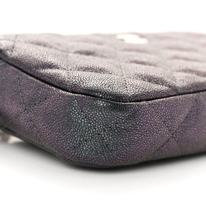 Chanel Iridescent Caviar Quilted Small Clutch With Chain Black 11 of 13