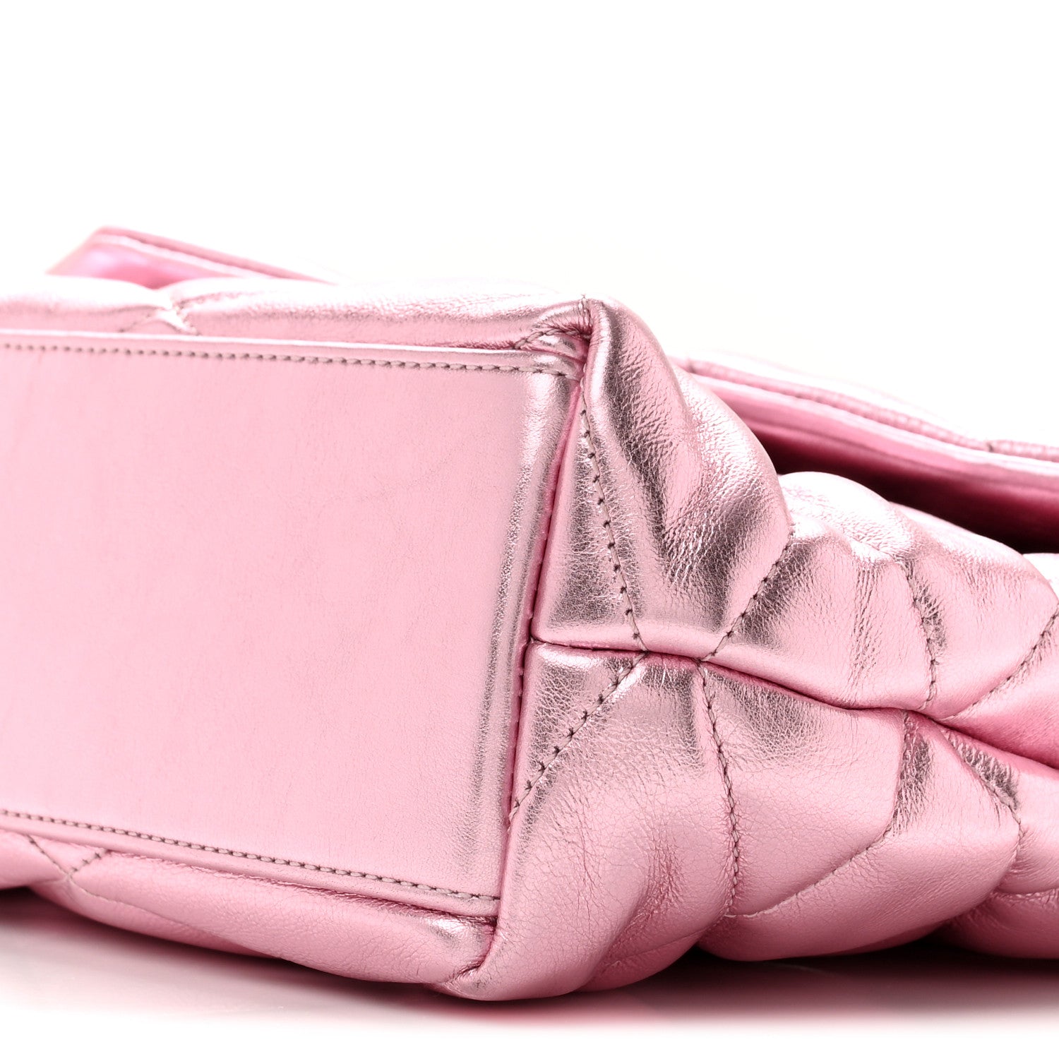 Saint Laurent Metallic Lambskin Quilted Sade Puffer Envelope Clutch New Azalea 10 of 10