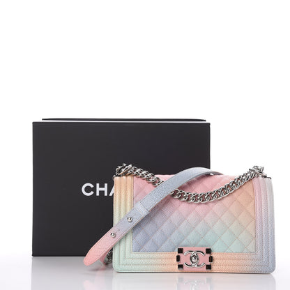 Chanel Caviar Quilted Medium Rainbow Boy Flap Pink Multicolor 8 of 8