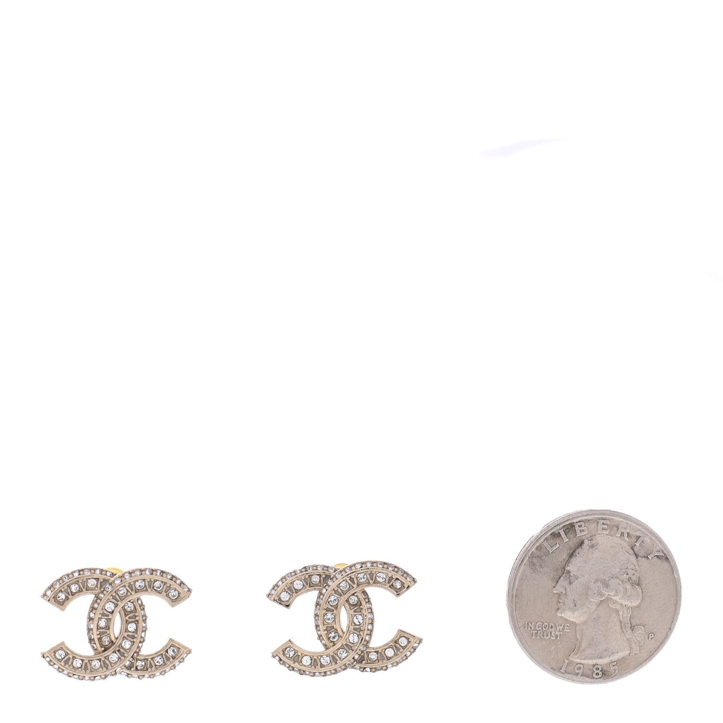 Crystal Timeless CC Earrings Light Gold