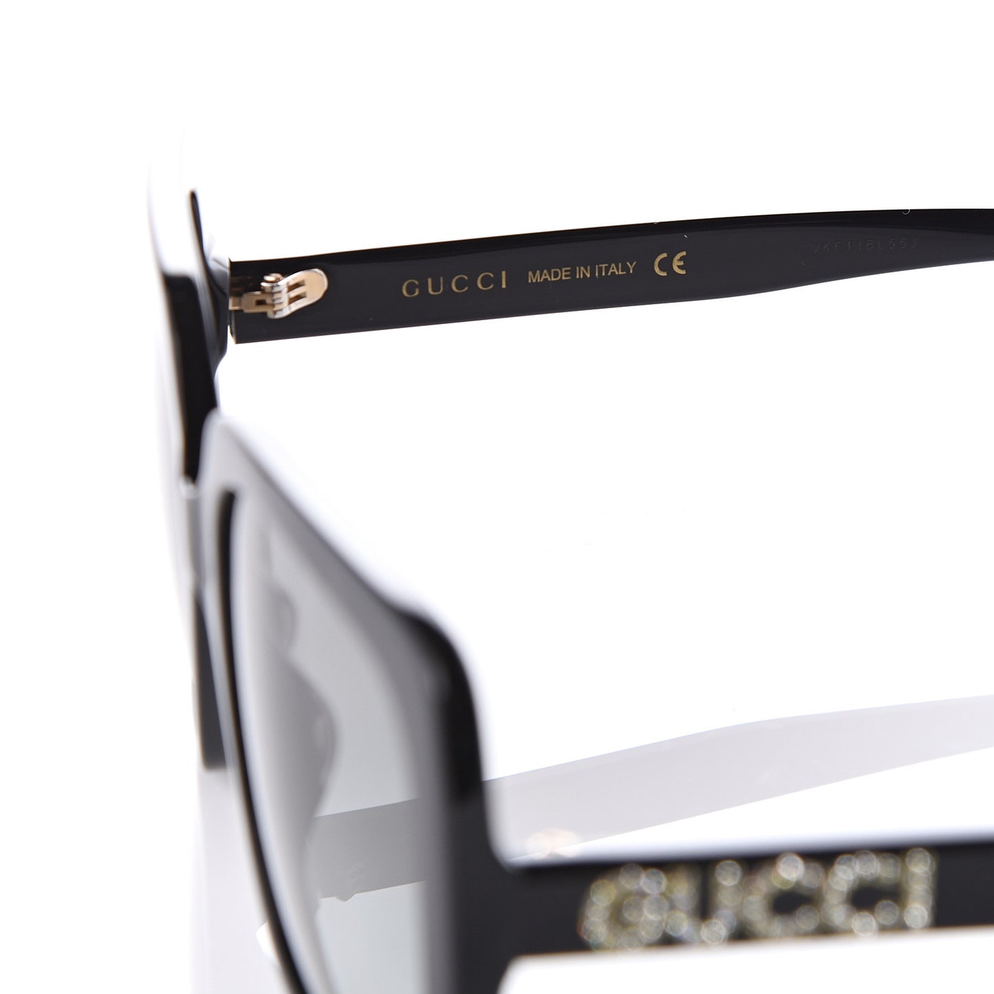 Crystal Square Frame GG Sunglasses GG0418S Black