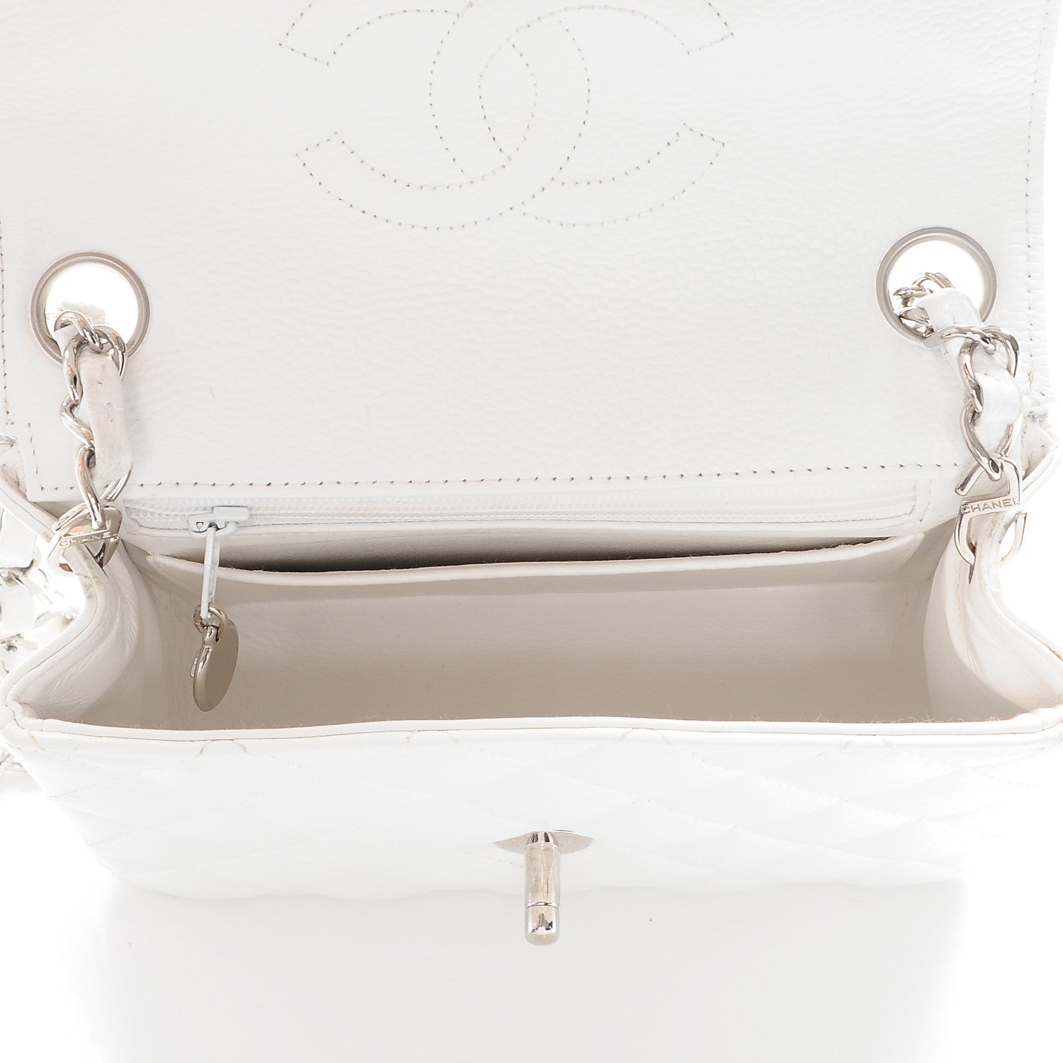 Chanel Caviar Quilted Mini Square Flap White 5 of 7