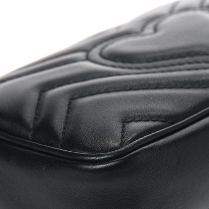 Gucci Calfskin Matelasse Super Mini GG Marmont Shoulder Bag Black 8 of 9