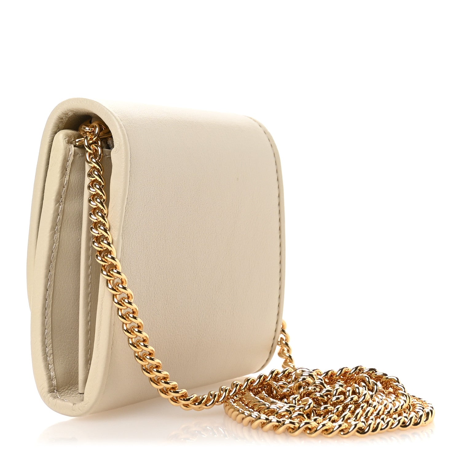 Gucci Roxy Calfskin Medium Blondie Chain Wallet Mystic White 3 of 11