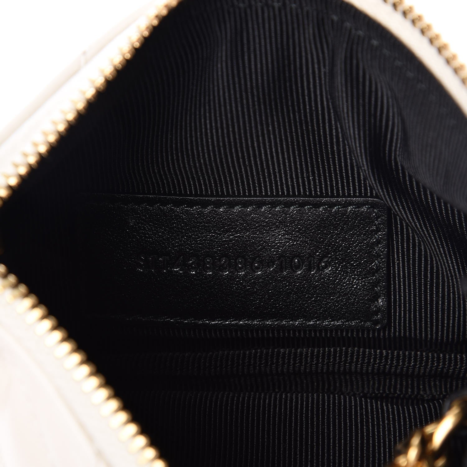 Saint Laurent Calfskin Matelasse Monogram Key Pouch Porcellana 7 of 8