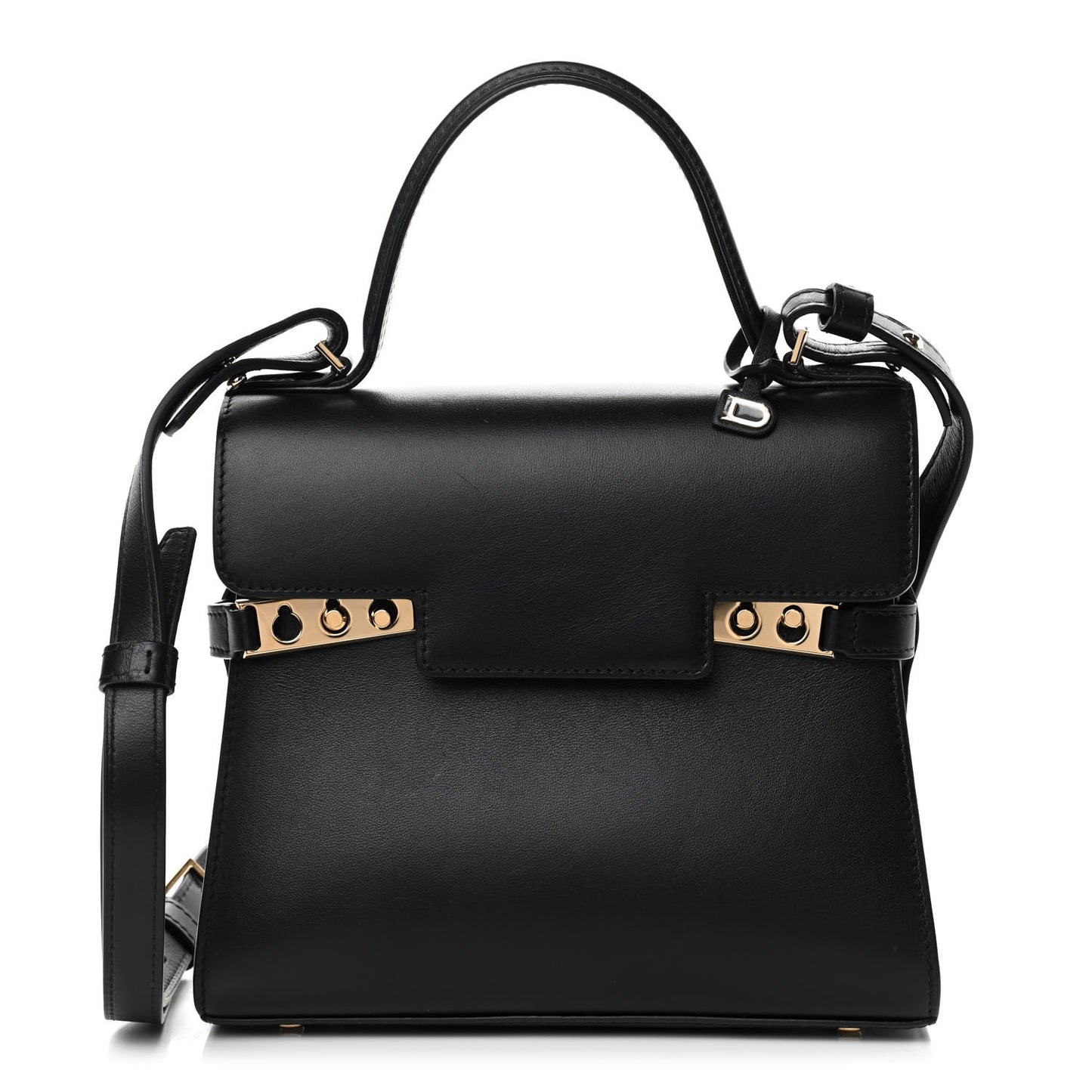 Smooth Calfskin Mini Tempete Satchel Black