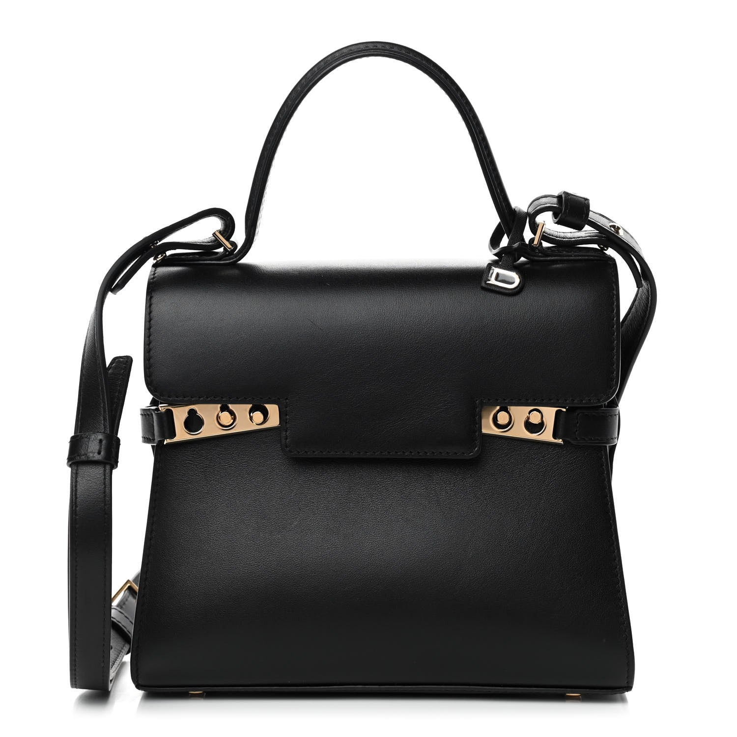 Delvaux Smooth Calfskin Mini Tempete Satchel Black 1 of 9