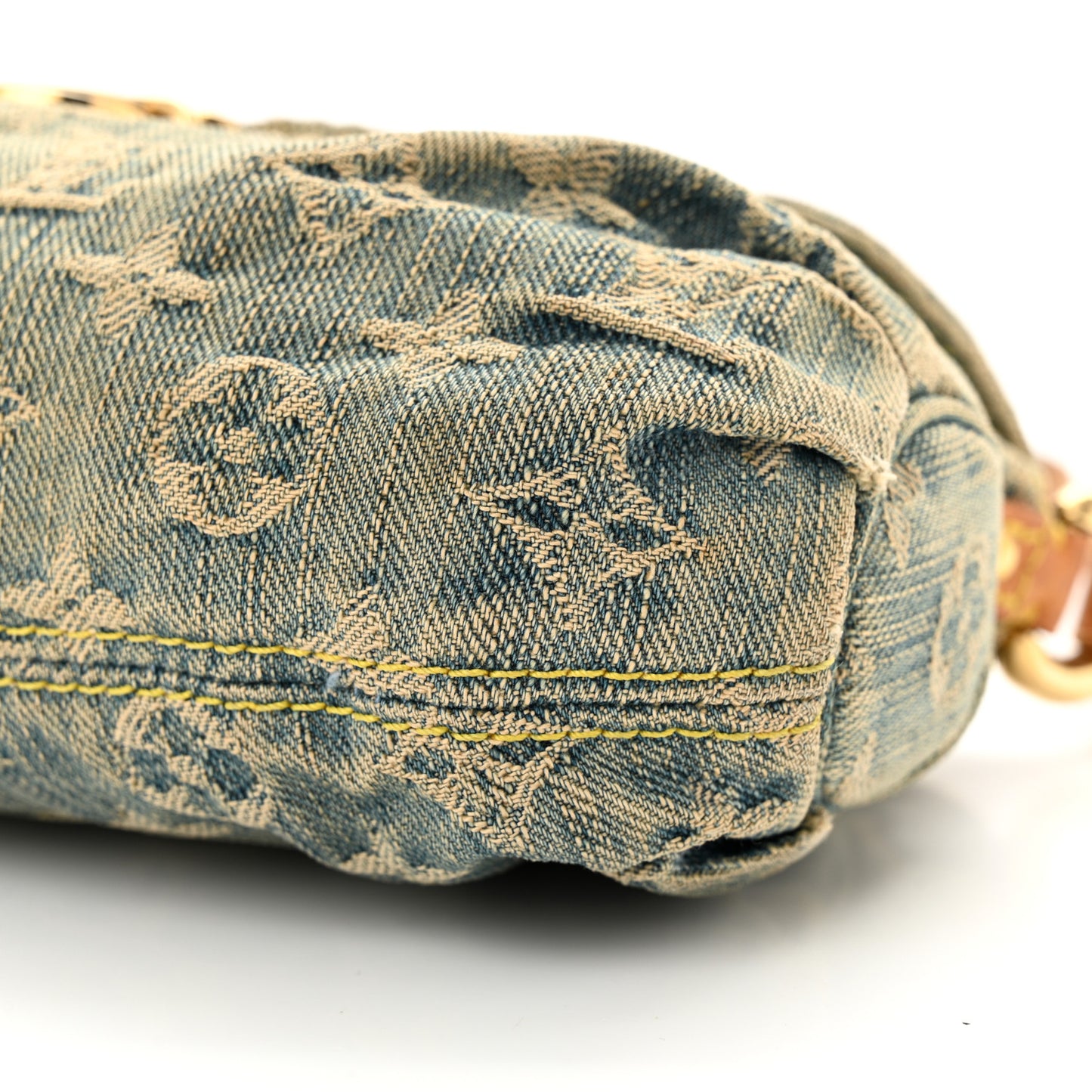 Monogram Denim Mini Pleaty Blue