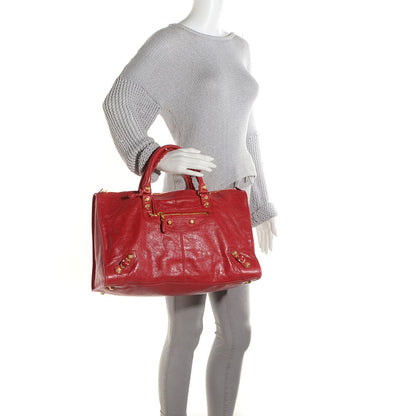 Balenciaga Agneau Giant 12 Gold Hardware Work Rouge Cardinal 2 of 11