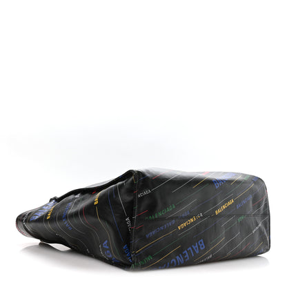 Balenciaga Agneau Logo Print Market XL Shopper Black Black 3 of 9
